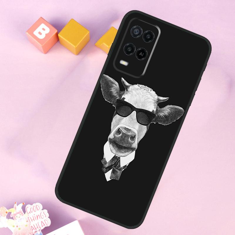 Funny Cow Face Case For Oppo A98 A78 A18 A38 A58 A74 A94 A54 A15 A17 A57 A6 A5 Pro A16 A76 A96 A40 A60 A80