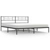 Metal Bed Frame with Headboard Black 180x200 cm