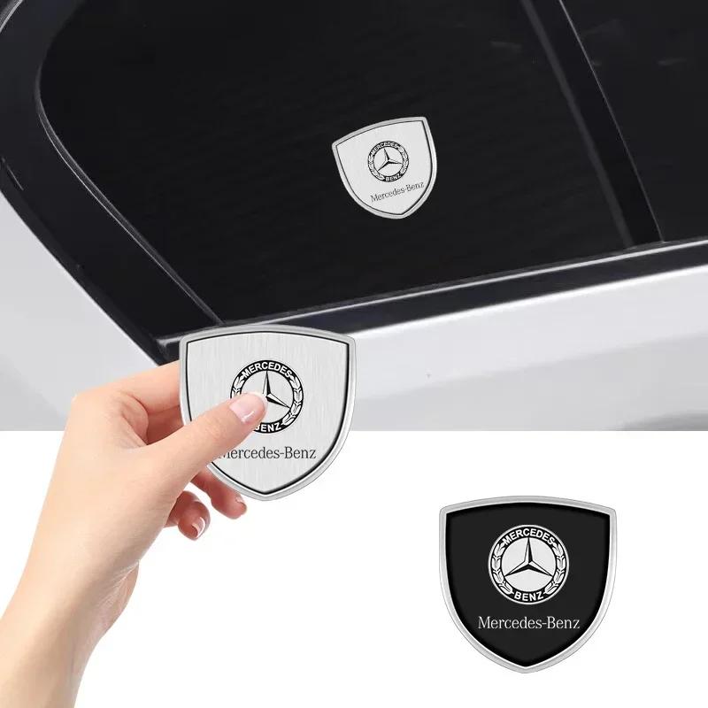 1/2pcs 3D Metal Car Styling Shield Emblem Badge Stickers For Mercedes Benz W211 W205 W213 W203 C218 A207 CLA CLS E Class