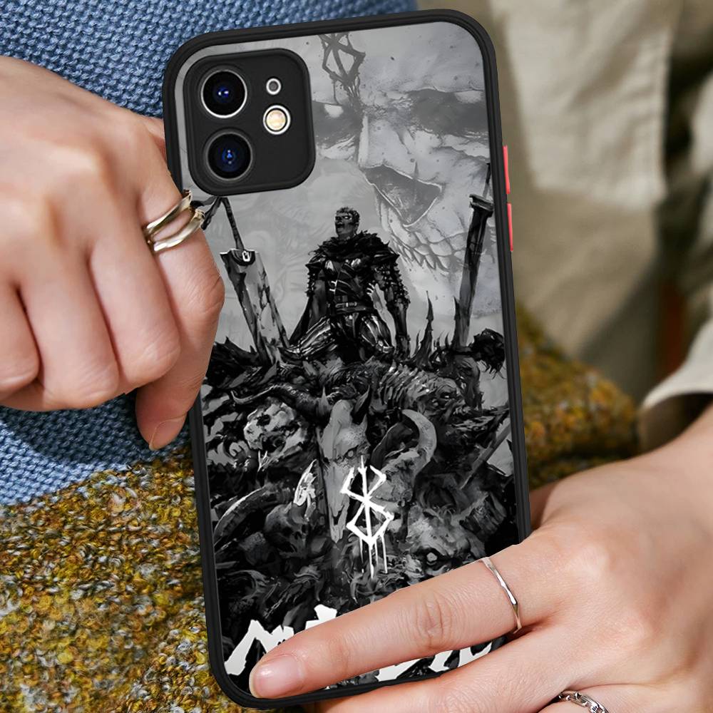 Comic Cool Berserk Matte Translucent Phone Case For Iphone 16 ProMax 15 14 13 12 11 X XS PRO Plus