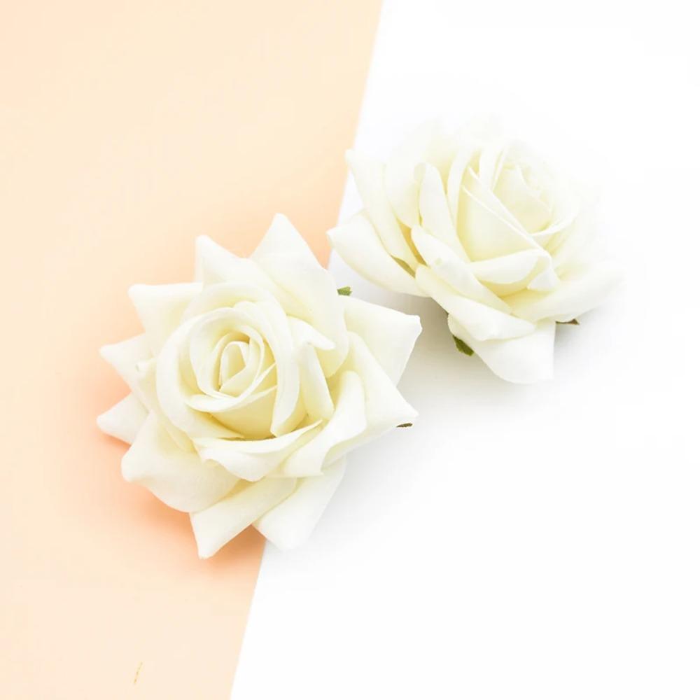 Real Touch Artificial Roses Flowers DIY Fake Flowers Silk Roses Head Indoor Outdoor Decoration