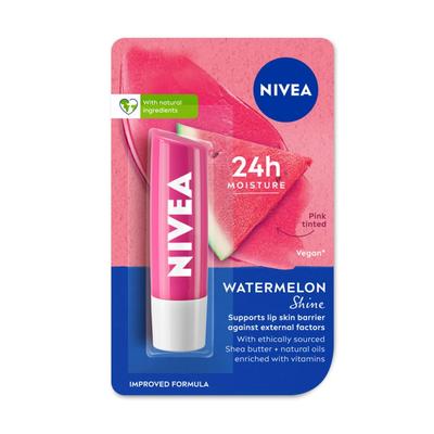 Бальзам для губ Watermelon Shine- 24 часа увлажнения с натуральным маслом, 4,8 г (Пакет из 1)