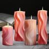 Abstract Art Aromatherapy Candle Mold Handmade Silicone DIY Wavy Cylinder Design Creative Gifts Craft Decorative Accessories