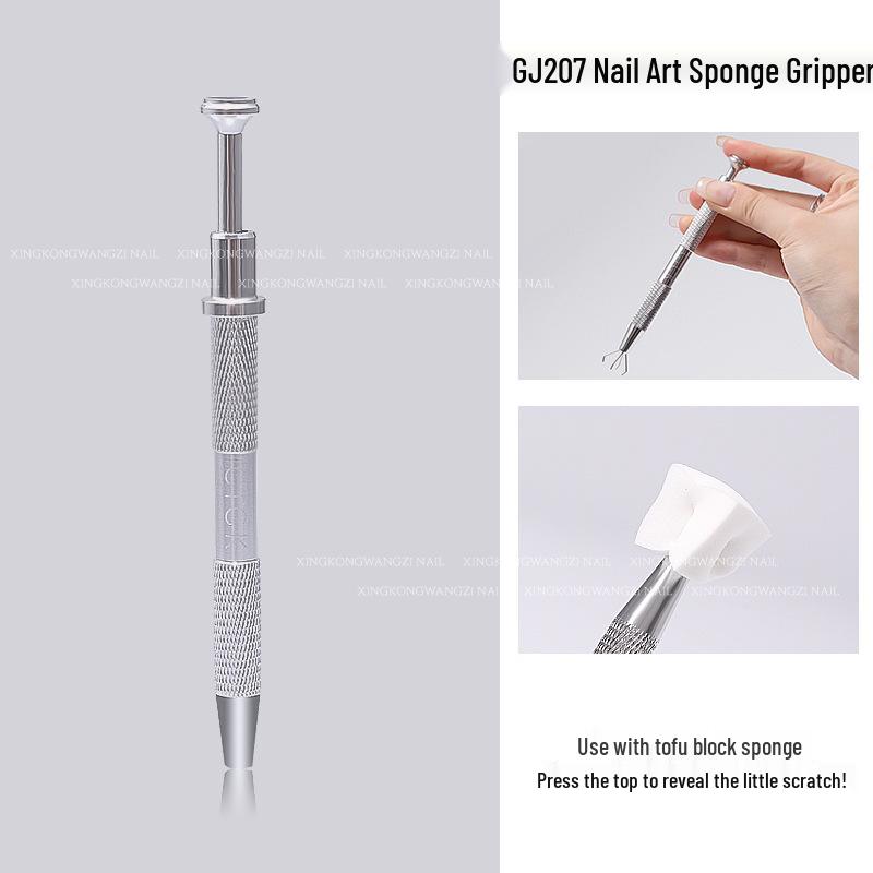 Мини Блок Тофу Градиент Омбре Нейл-арт Губка и Металлические Зажимы