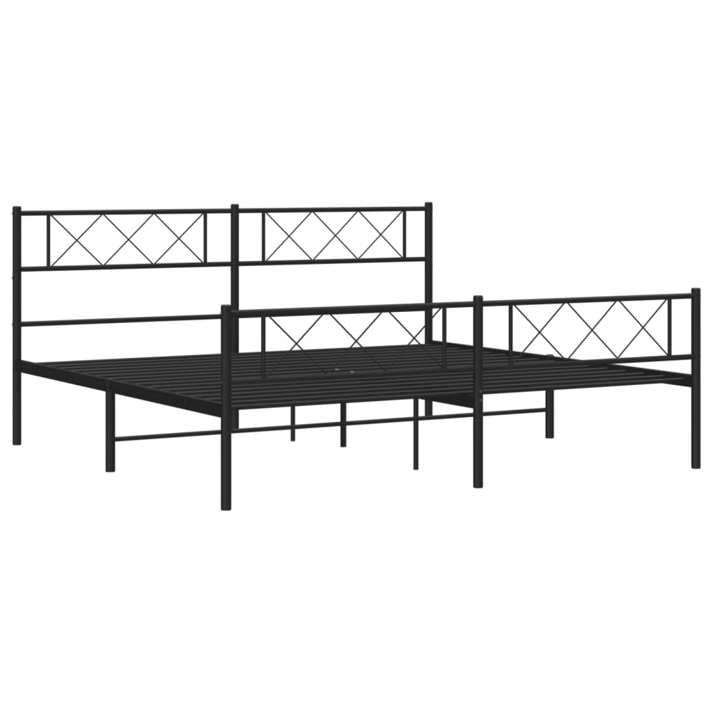Metal Bed Frame without Mattress Black 180 x 200 cm