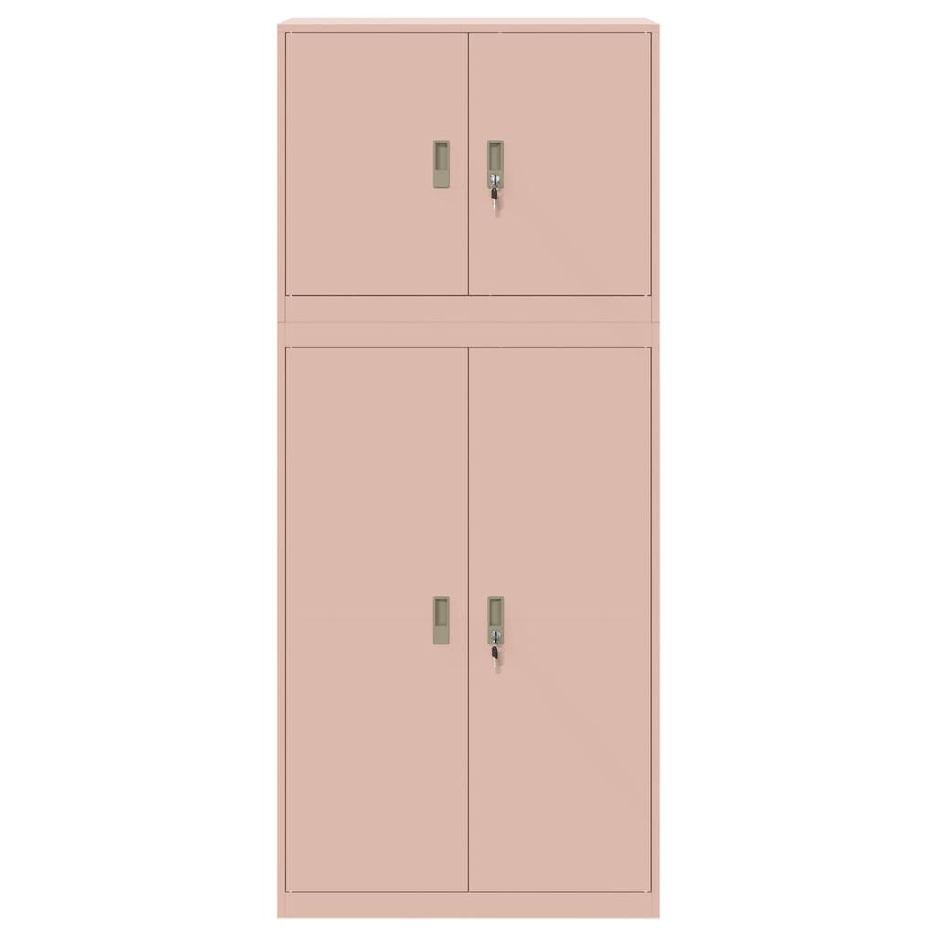 Storage Cabinet 2 pcs Pink 90 x 40 x 210 cm Steel