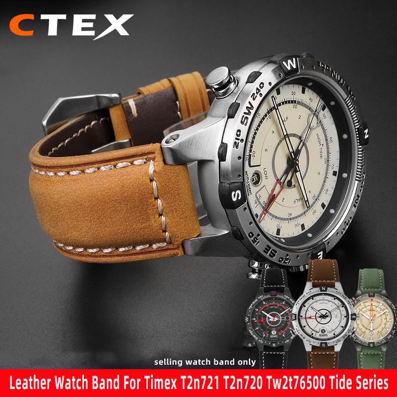 Натуральная кожа Ремешок для часов 24*16 мм Для timex Tide Серии T2n739 T2n720 T2n721 T45601 T2p141 Ремешок Аксессуары для мужских часов