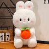 Rabbit Doll Holding Persimmon Plush Toy Grab Machine Rag Doll Doll Little White Rabbit Pillow Birthday Gift for Women