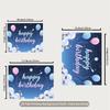 2D Starry Sky Birthday Backdrop Pastel Balloon & Cloud Party Photo Booth Background