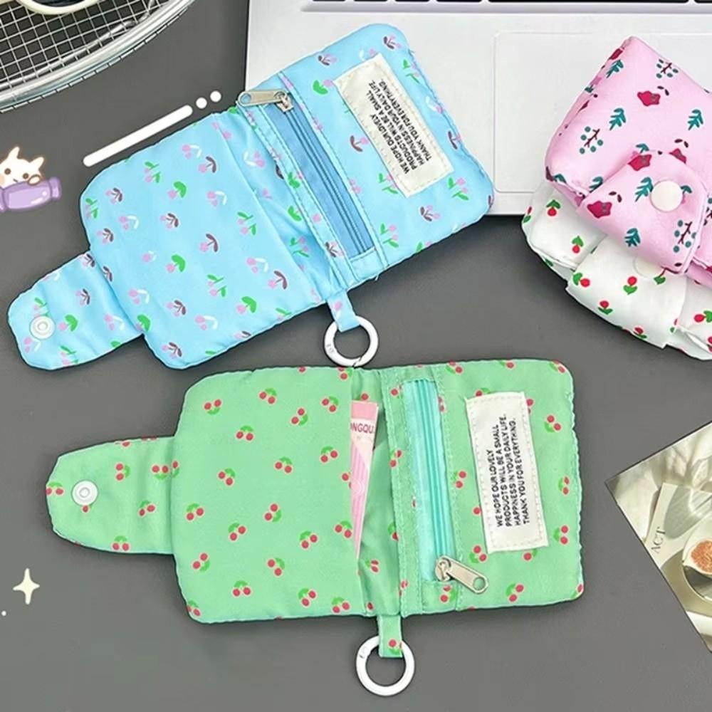 Floral Print Small Makeup Lipstick Bag Cherry Mini Cloth Storage Bag  Students