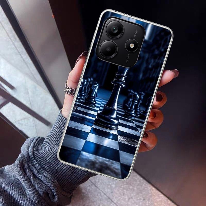 Чехол для телефона с изображением игры в шахматы для Xiaomi Redmi Note 15 14 14S 13 12S 12 Pro Plus 11S 11 10S 10 4G Cover 11E 11T 5G Принт Веселый