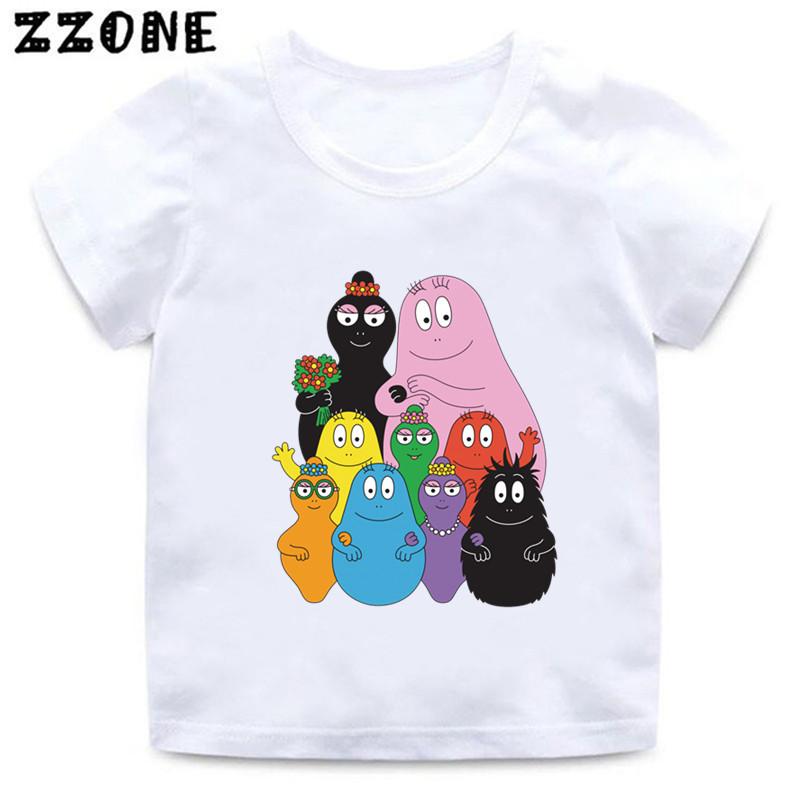 Hot Sale Cute Barbapapa Print Cartoon Kids TShirts Girls Clothes Baby Boys Short Sleeve T shirt Summer Children Topsooo5162