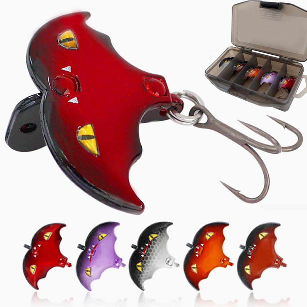 5 шт./Коробка Рыболовные приманки Бионические приманки-летучие мыши Искусственные приманки Жесткие приманки Рыболовные приманки Рыболовные снасти