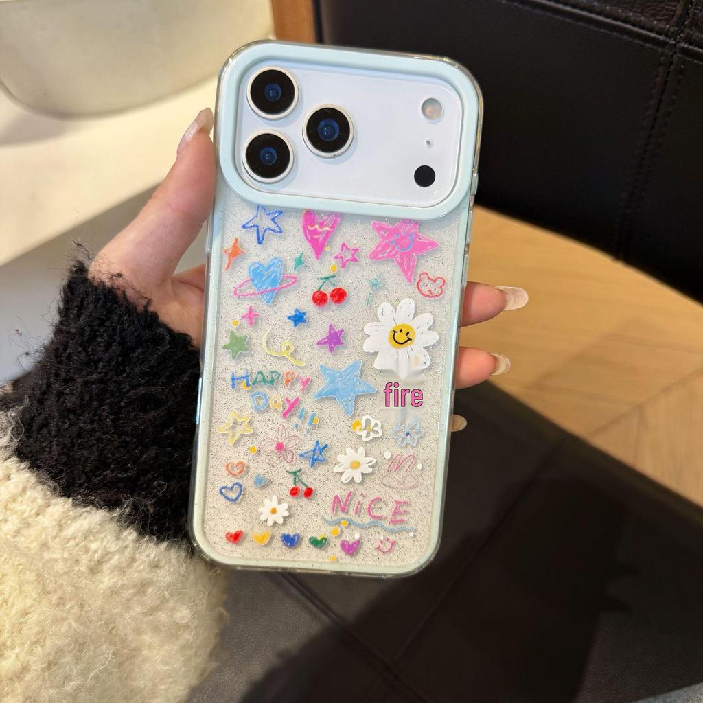 Цветы в стиле граффити 2-в-1 Ударопрочный защитный чехол для iPhone 17 Pro Max