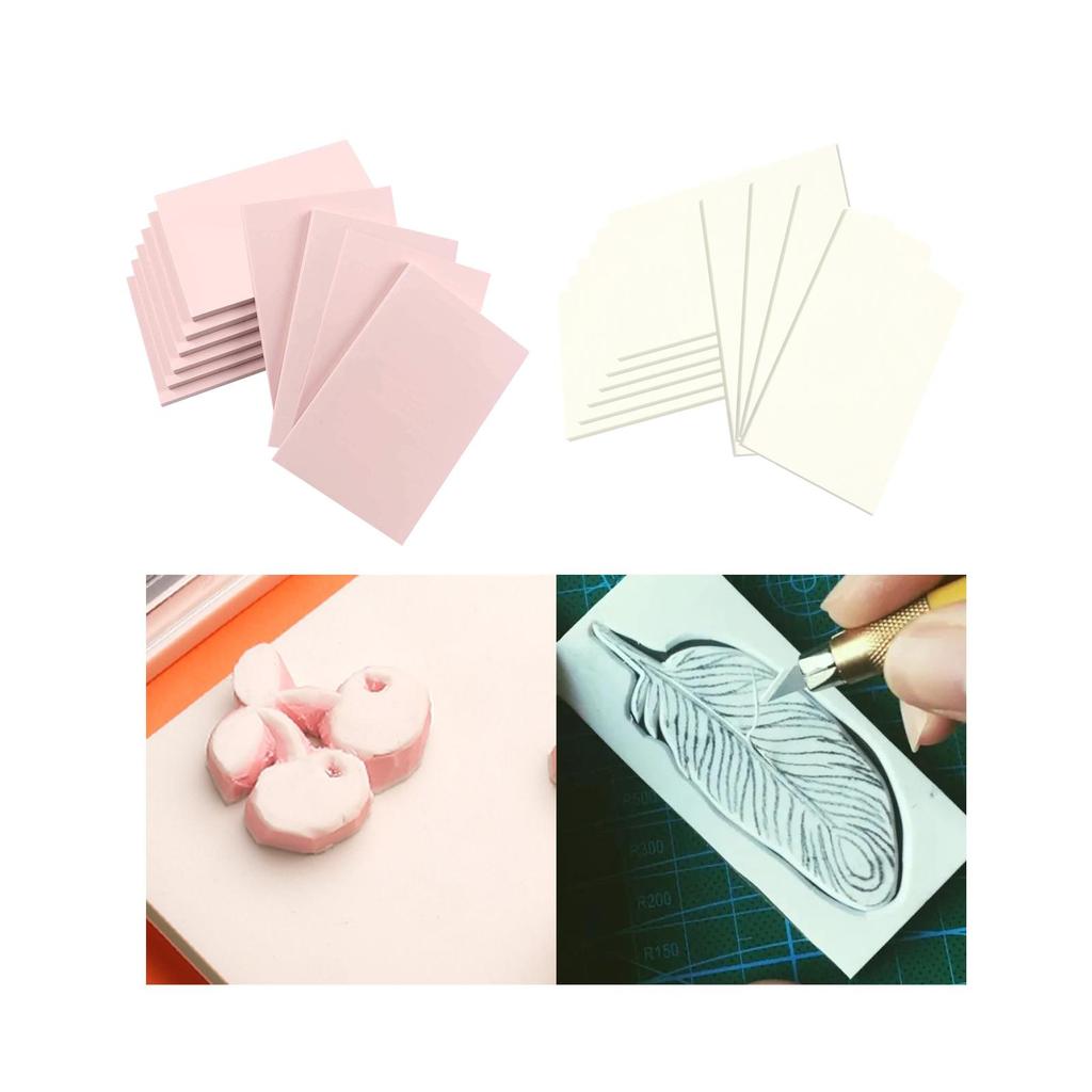 10 Pieces Rubber Carving Blocks Engraving Block Accessories Professional Carft Linoleum Block Stamp Making for Stamping Women