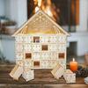 Wood Christmas Advent Calendars House LED Lights 24 Days Countdown Storage Organization Figurines Room Home Christmas Decoration
