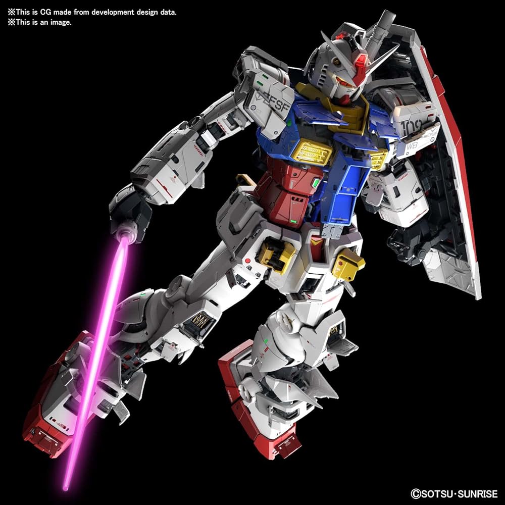 Пластиковая модель Gundam RX-78-2 в масштабе 1/60 серии PG Unleashed, с цветовой кодировкой