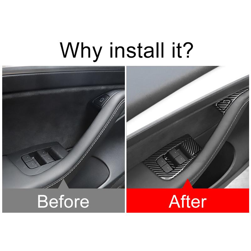 Для Tesla Model3 Model 3 Y 2021 2022 2023 2024 2025 Кнопка переключателя стеклоподъемника автомобиля Крышка двери Подлокотник Панель Отделка Наклейки