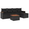 VidaXL Salon de Jardin avec Coussins 6 pcs, Canapés de Terrasse, Ensemble de Meubles de Patio, Mobilier d'Extérieur, Noir 3225922