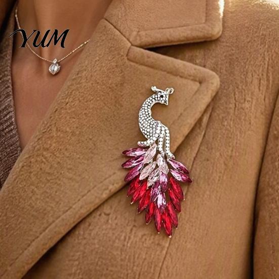 Rhinestone Brooch Sparkling Peacock Brooch, Animal Jewelry Pin for Women, Wedding Party Vintage Clothes Decorative Accessory Parties Brooches
