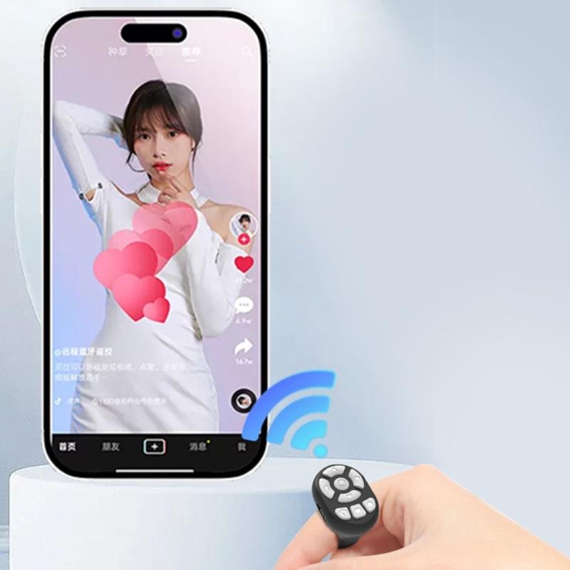 Многофункциональные кольца для телефона BLE5.3 Пульт дистанционного управления для видео Чтение Легкий дизайн Широкая совместимость