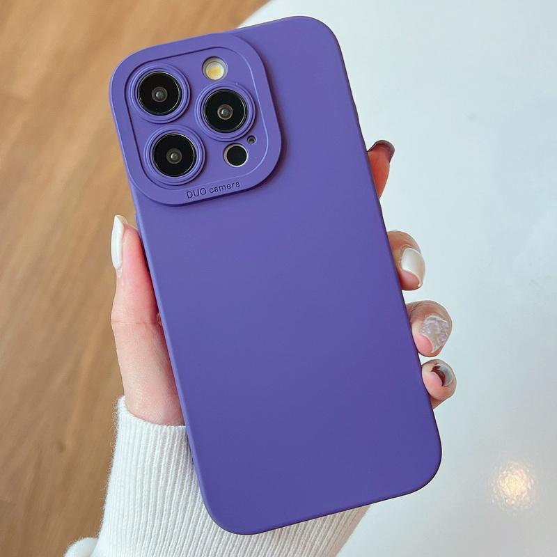 Для iPhone Мягкий чехол из жидкого силикона с фланелевой защитой объектива камеры Задняя крышка Для iphone 16 15 14 Pro MAX 13 12 11 17 Pro 16E 17E 8 7