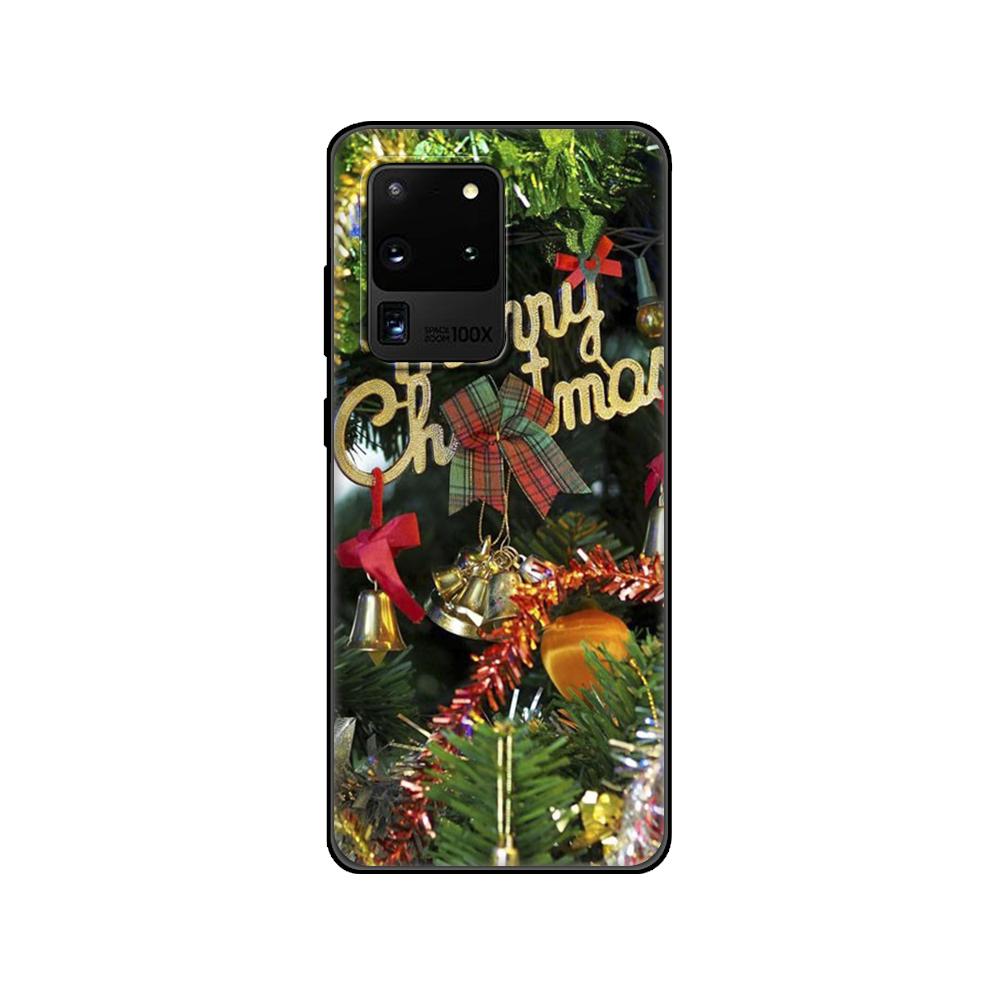 Черный чехол из ТПУ для Samsung Galaxy S20/S20 PLUS/S20 ultra/S20+/S20FE задняя крышка Рождество Новый год любители лося Снеговик