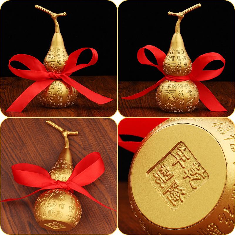 Brass Baifu Gourd Creative Home Coffee Table TV Cabinet Ornament Sand Gold Metal Handicraft Copper Small Ornament