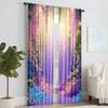 2Pcs Multi Purpose Dreamy Window Curtain Polyester Material Elegant Floral Pattern Window Drapes Design For Room Decor Aesthetic