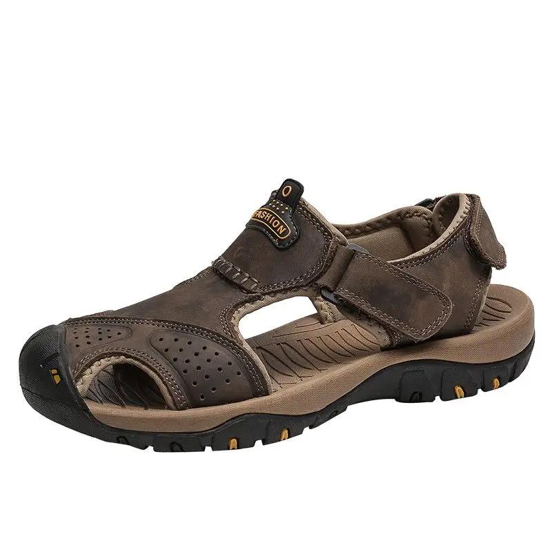 Модная мужская обувь на платформе, закрытый носок, натуральная кожа, дешевая распродажа, цвет, большой размер, модели 2025 года, открытая, купить, мужская сандалия из ЭВА