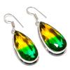 Bi-Color Tourmaline Gemstone 925 Sterling Silver Jewelry Earring 1.97"