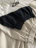 2025 Women’s Retro Patchwork Nine-Point Wide-Leg Pants, Hip-Covering, Slimming, Versatile for Spring/Autumn
