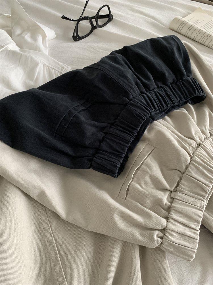 2025 Women’s Retro Patchwork Nine-Point Wide-Leg Pants, Hip-Covering, Slimming, Versatile for Spring/Autumn