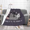 Motivational Possum Fashion Soft Warm Flannel Blanket Opossum Fake It Til You Make It Motivational Sass Snarky Sarcastic