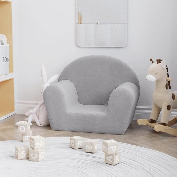 VidaXL Canapé pour Enfants, Mini-canapé avec Housse Amovible, Canapé pour Tout-petits, Meuble de Chambre d'Enfant, Gris 356981