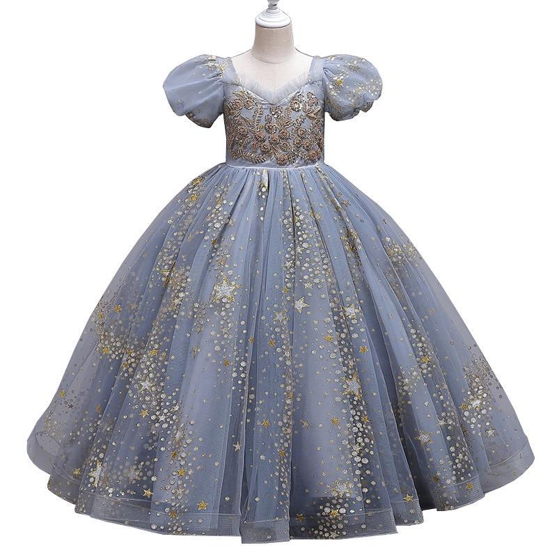 Big Kids' Formal Sequined Flower Girl Princess Dress