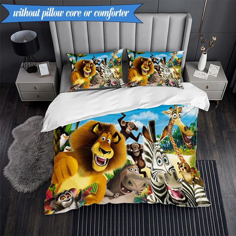 Penguins dventure 3pcs K-pop music group Bedding set,Ideal for Bedroom, Dormitory,Including Duvet Cover And 2pcs Pillowcases,Fan gifts