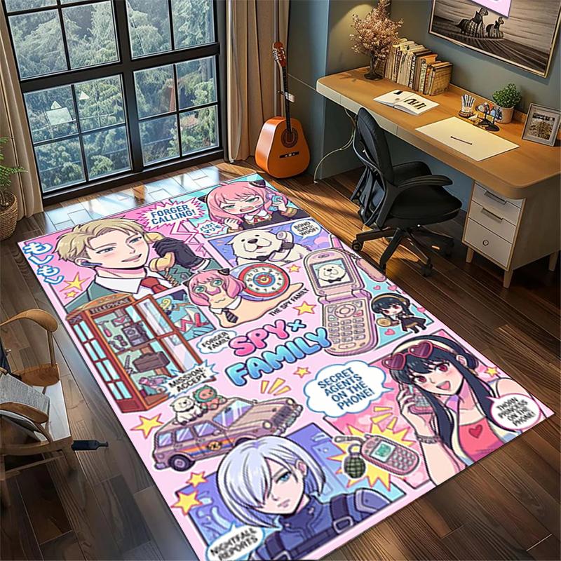 Non Slip Washable Floor Mat "Spy × Family" Large Area Rug Carpet Bedroom Gamer Room Decor—kwq93