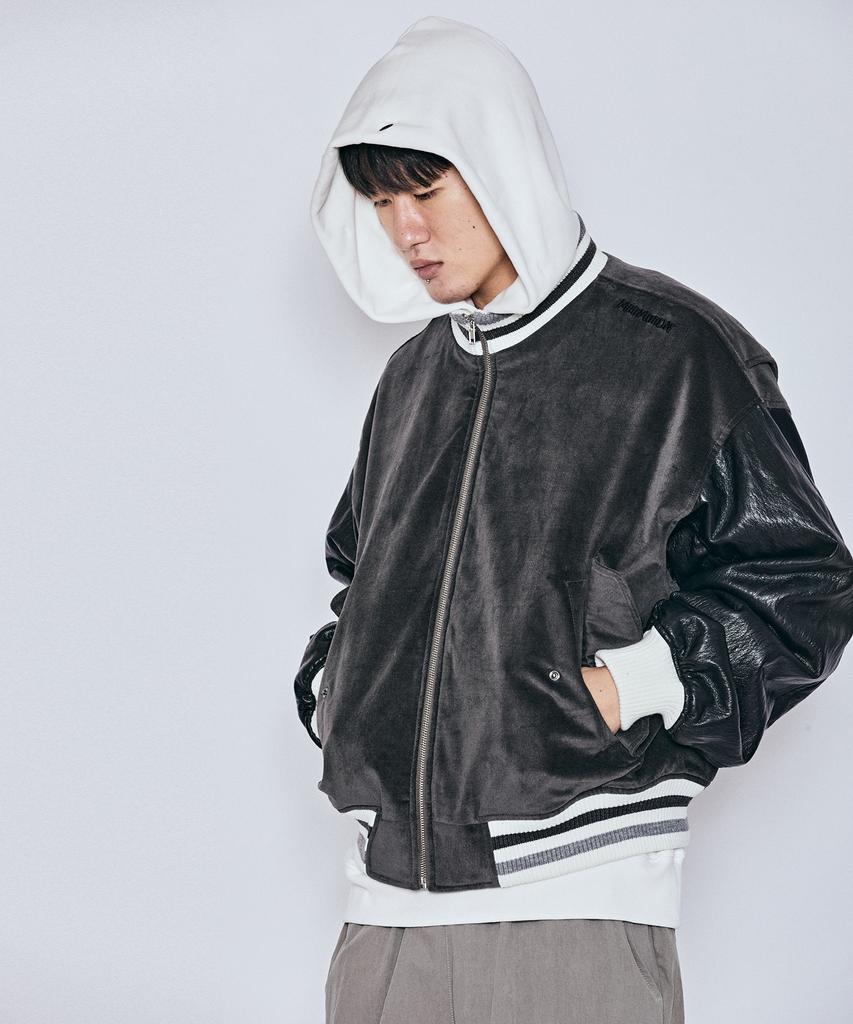 Millimillion Mudstone Velvet Blouson J13- Dark Gray