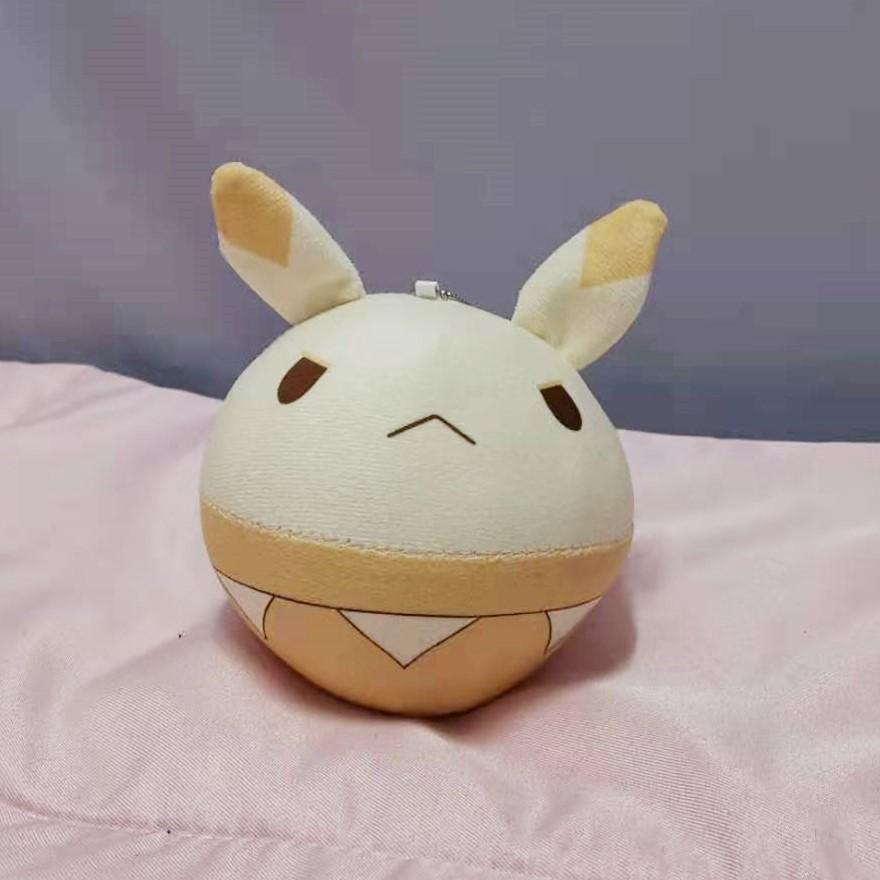 Genshin Impact Klee Ganyu Keqing Bouncing Bombs Cosplay Pendants Bear Plush Stuffed Doll Toy Keychain Kids Prop