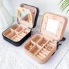 Водонепроницаемая Портативная Шкатулка для Ювелирных Изделий Квадратная Застежка-Молния Шкатулка для Хранения Ювелирных Изделий с Зеркалом Витрина для Ювелирных Изделий Путешествия