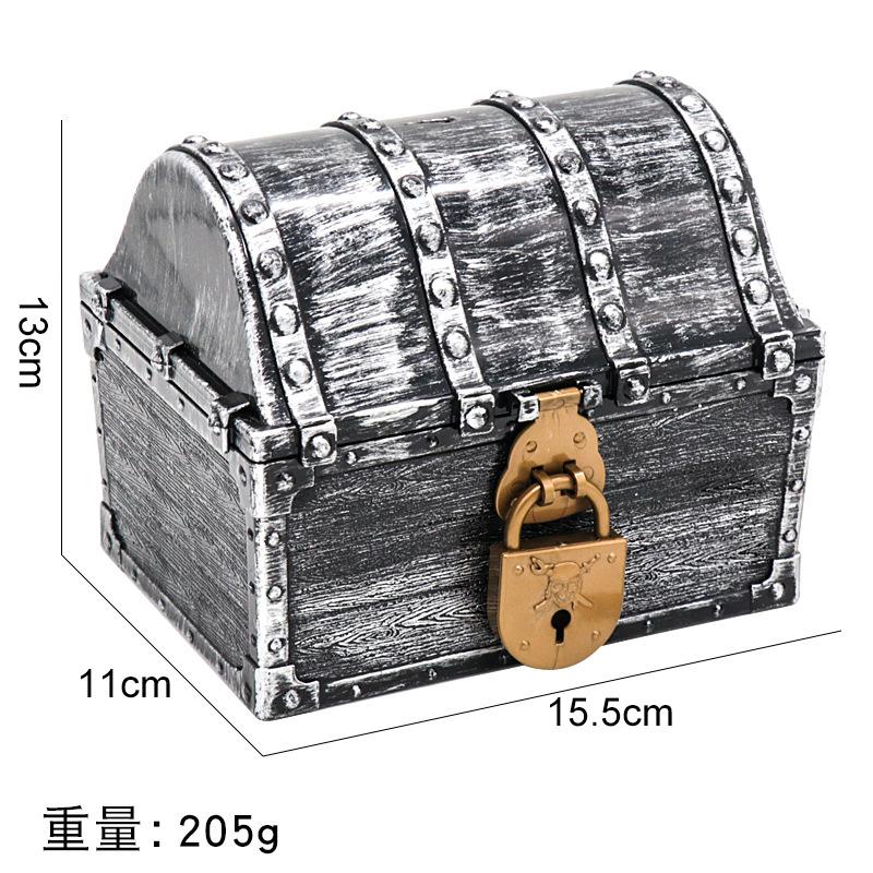 Kids Pirate Treasure Chest Treasures Collection Storage Box Vintage Pirate Jewelry Box for Friends