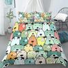 Cartoon Dog Duvet Cover Set Funny Pug Print King Size Bedding Set For Kids Boys Girls Animal Theme 2/3pcs Twin Comforter Cover