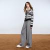 Sancai Women's Winter Fleece-lined Wide-Leg Casual Pants