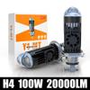 100W H4 Автомобильный светодиодный мини-объектив проектора Лампа 9003 20000LM 6000K Фара дальнего/ближнего света
