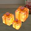 3 Pack Illuminated Christmas Gift Boxes, Outdoor LED Novelty Boxes with Bows