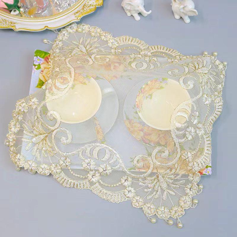 НОВЫЙ бисер цветы вышитые скатерть чехол для стола свадьба столовая чай скатерть кухня Рождество украшение стола и аксессуары