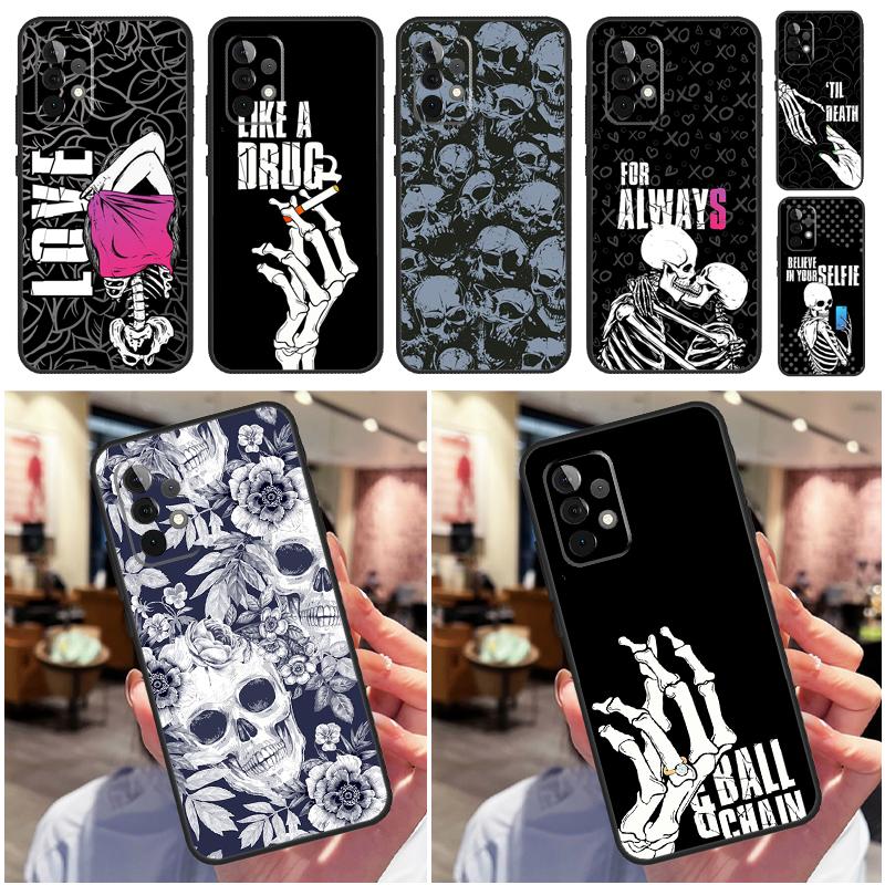 Skeleton Skull Art For Samsung Galaxy A26 A16 A06 A56 A36 A05 A22 A32 A52 A54 A34 A14 A55 A15 A53 A33 A35 Case