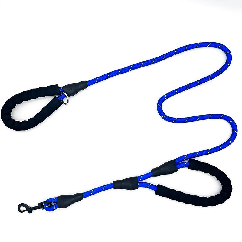 Double Handle Reflective Large Dog Leash with Logo