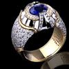 Деловое властное мужское модное обручальное кольцо, роскошные ювелирные изделия, натуральный королевский синий цвет, европейский и американский подарок на годовщину